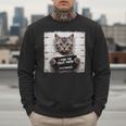Cute Cat Mugshot Humorous Cat For Cats Lover Cat Mom Cat Dad Men Sweatshirt