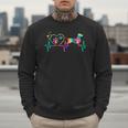 Dachshund Doxie Weenie Mom Dad Heartbeat Tie Dye Dog Men Sweatshirt