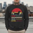 Dachshund Long Haired Best Dad Ever Dog Vintage Retro Men Sweatshirt