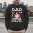 Dad Of The Birthday Girl Axolotl Bday Party Family Men Sweatshirt