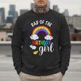 Dad Of The Birthday Girl Rainbow B-Day Matching Family Men Sweatshirt