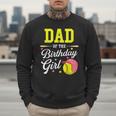 Dad Of The Birthday Girl Softball Player Theme B-Day Daddy Men Sweatshirt