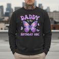 Dad Of The Birthday Girl Tie Dye Butterfly Birthday Family Men Sweatshirt