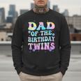 Dad Of The Birthday Twins Girls Kids Party Retro Bday Men Sweatshirt