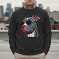 Dad Mom Cool Dog Sunglasses Pitbull Men Sweatshirt