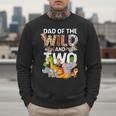 Dad Of The Wild Two Zoo 2nd Birthday Safari Jungle Animal Men Sweatshirt