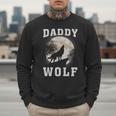 Daddy Wolf Wolves Dad Moon Fathers Day Men Sweatshirt