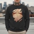 Fat Hairy Guy Big Stomach & Man Boobs Fat Dad BOD Men Sweatshirt