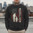 Father's Day Baseball Papa USA Flag Dad Men Baseball Men Sweatshirt