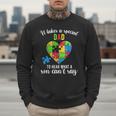 Fun Heart Puzzle Shirts Dad Autism Awareness Family Support Men Sweatshirt