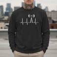 HAM Radio For Dad Ham Radio Operator Heartbeat Men Sweatshirt