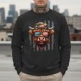 Highland Cow 4th July USA Flag Dad Father America Men Boys Men Sweatshirt