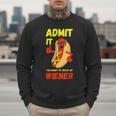 Hilarious Hot Dog Dad Joke Text Pun Dirty Joke -Barbecue Men Sweatshirt