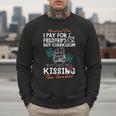 Homeschool Dad Kissing The Teacher Homeschool Dad Men Women Kids Men Sweatshirt