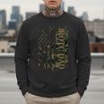 JROTC Dad United States Distressed Camo w US Flag Men Sweatshirt