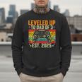 Leveled Up To Dad Of 3 Three Daddy Again 2025 Father's Day Men Sweatshirt Leveled Up To Dad Of 3 Three Daddy Again 2025 Father's Day Men Sweatshirt