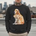 I Love Dad Patriotic Golden Retriever Canine Dog Lover Men Sweatshirt