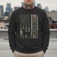 Mini Bernedoodle Dad Camo USA Flag DESIGN ON BACK Men Sweatshirt