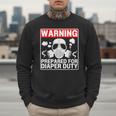 New Dad Prepared For Diaper Duty Daddy Diaper Duty Men Sweatshirt