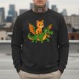 Orange Cat Dragon Riding Animal Lover Mom Dad Kids Men Sweatshirt