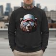 Papa Bear Face Cool Dad Style Retro Fathers Day Daddy Bear Men Sweatshirt