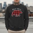 PAPA Bear Men Red Plaid Christmas Pajama Family Dad Small Men Sweatshirt