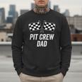 Pit Crew Dad Checkered Flag Hosting Race Car Birthday Partie Men Sweatshirt