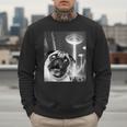 Pug Alien UFO Taking a Selfie Dog Mom Dad Men Sweatshirt