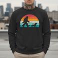 Retro Sasquatch Lover Doxie Wiener Dog Walker Bigfoot Walking a Dog Dachshund Weiner Dog Dad Weenie Small Men Sweatshirt