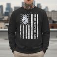 Shepherd Dad USA Flag White German Shepherd Men Sweatshirt