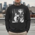 Siberian Husky Alien UFO Taking a Selfie Dog Mom Dad Men Sweatshirt