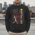 Softball Dad US Flag For Dad Men Patriotic Fathers Day Men Sweatshirt