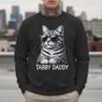 Tabby Daddy Cat Dad Graphic Grey Tabby Cat Lover Men Sweatshirt