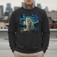 Van Gogh Starry Night Cat For Cat Lover Cat Mom And Cat Dad Men Sweatshirt