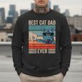 Vintage Best Cat Dad Ever Bump Fist Father's Day Cat Daddy Men Sweatshirt