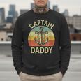 Vintage Captain Daddy Boat Pontoon Dad Fishing Sailor Anchor Men Sweatshirt