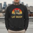 Vintage Cat Daddy Cat Lover Cat Dad Fathers Men Sweatshirt