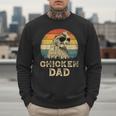 Vintage Chicken Dad Chicken Lovers Daddy Father's Day Men Sweatshirt