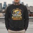 Vintage Father's Day Fishing Full Time Dad Part Time Hooker Men Sweatshirt