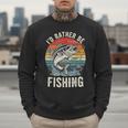 Vintage I'd Rather Be Fishing Graphic Bass Dad Boy Men Men Sweatshirt