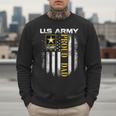 Vintage US Army Proud Dad With American Flag Men Sweatshirt