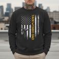 Vintage USA Flag Korea Taekwondo Training Dad Silhouette Men Sweatshirt