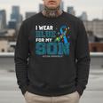 I Wear Blue For My Son Autism Awareness Mom Dad Parents Men Sweatshirt