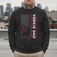 Yorkie Dog Vintage US American Flag Yorkie Dad Fathers Day Men Sweatshirt