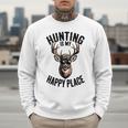 Camo Deer Hunting Is My Happy Place Dad Hunter Men Sweatshirt