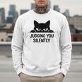 Cat For Cat Lover Mom Dad Cat Judging You Silently Men Sweatshirt
