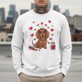 Cute Dachshund Valentine's Day Heart Love Dog Mom Dog Dad Men Sweatshirt