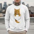 Cute Tabby Cat Pocket Cat Mom Cat Dad Cat Lover Men Sweatshirt