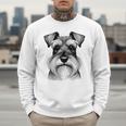 Dog Fingerprint Miniature Schnauzer Dad Mom Men Sweatshirt
