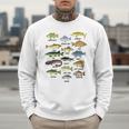Fishing-Shirt Types Of Freshwater Bass Fish Dad Jokes Men Sweatshirt